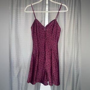 URBAN OUTFITTERS PURPLE SATIN FLORAL PRINT ROMPER/DRESS SIZE S